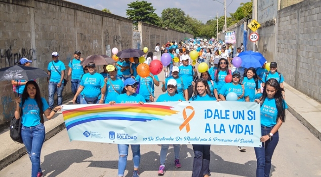Alcaldía de Soledad conmemora con caminata el Día Mundial de la Prevención del Suicidio