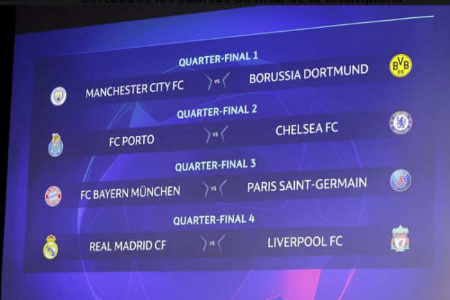 Sorteados los cuartos de final de la Champions League