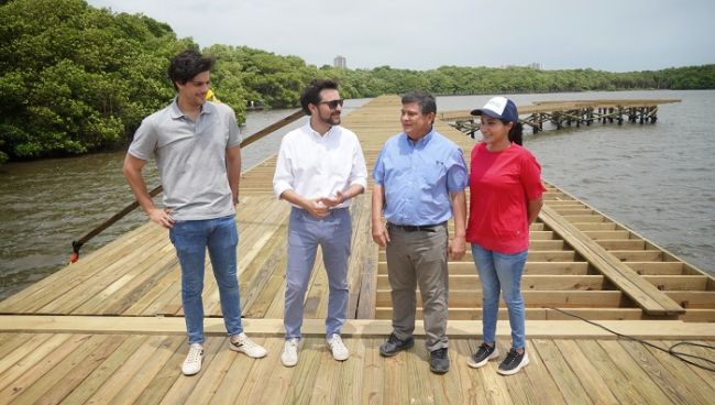 Ecoparque de Mallorquín ya cuenta con primer módulo de pasarela sobre pilotes