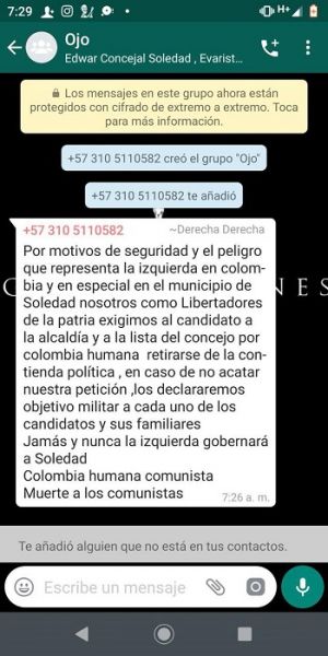 Nicolás Petro denuncia amenazas contra él y candidatos de Colombia Humana en Soledad